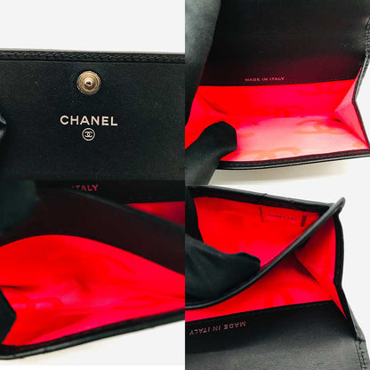 Top Quality Chanel Cambon Line Card Case Black Lambskin