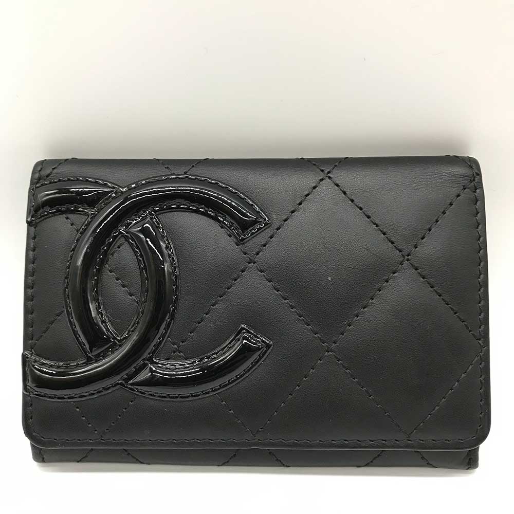 Top Quality Chanel Cambon Line Card Case Black Lambskin