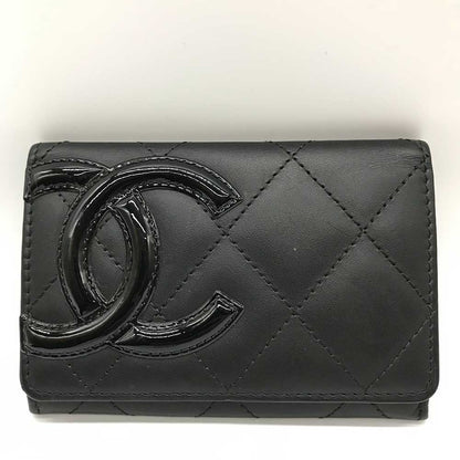 Top Quality Chanel Cambon Line Card Case Black Lambskin