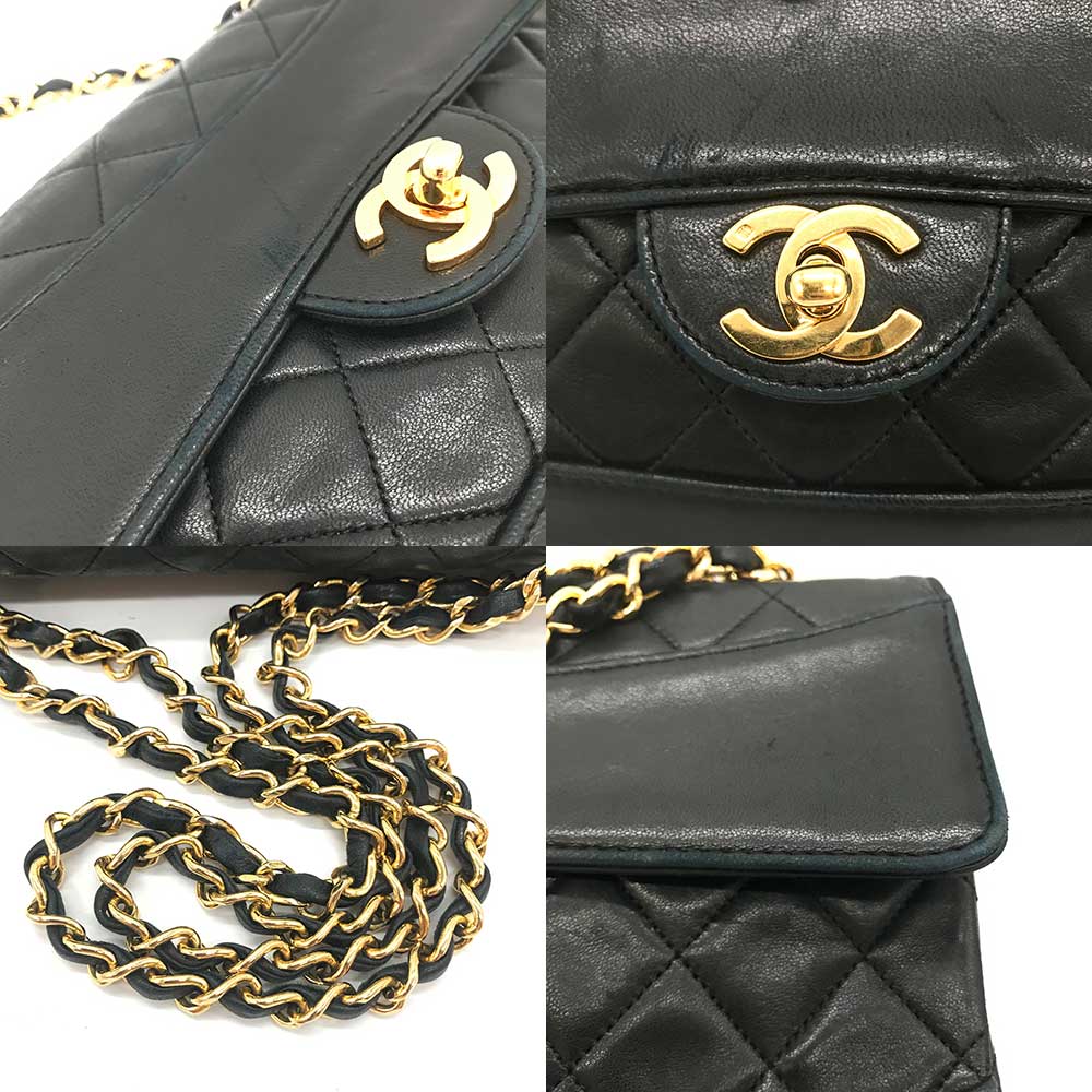 Top Quality Chanel Matelasse Lambskin Chain Shoulder Bag Black