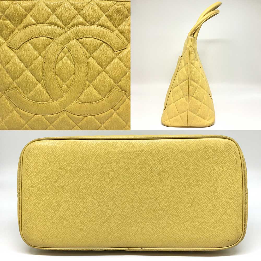 Top Quality Chanel Caviar Skin Reissue Tote Handbag Yellow