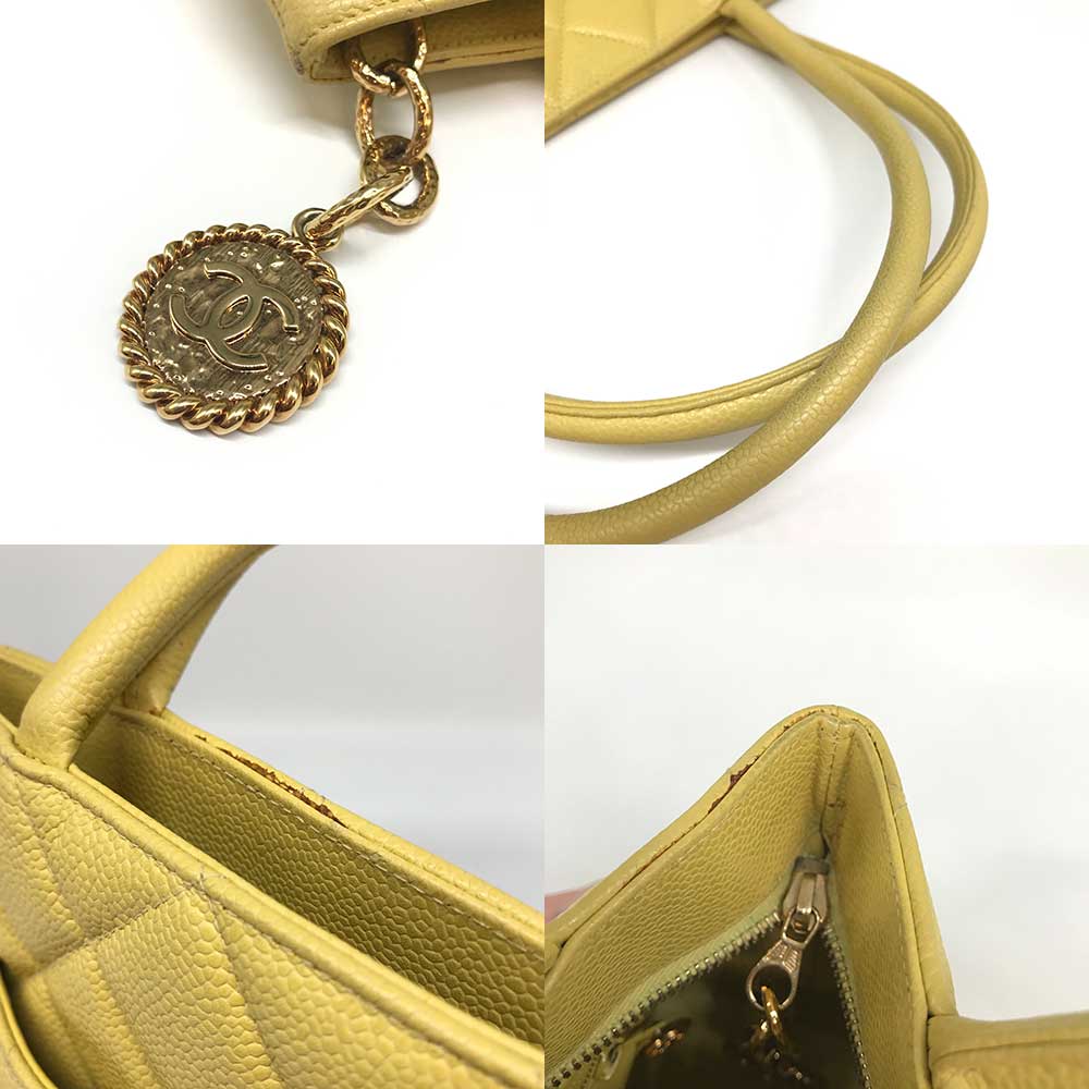Top Quality Chanel Caviar Skin Reissue Tote Handbag Yellow