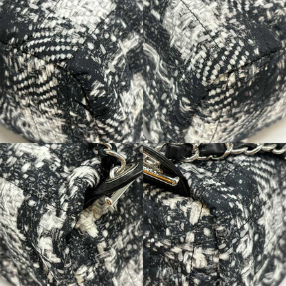 Top Quality Chanel Nylon Backpack Tweed Black White