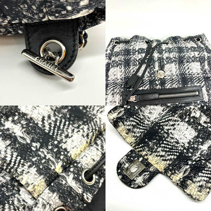 Top Quality Chanel Nylon Backpack Tweed Black White
