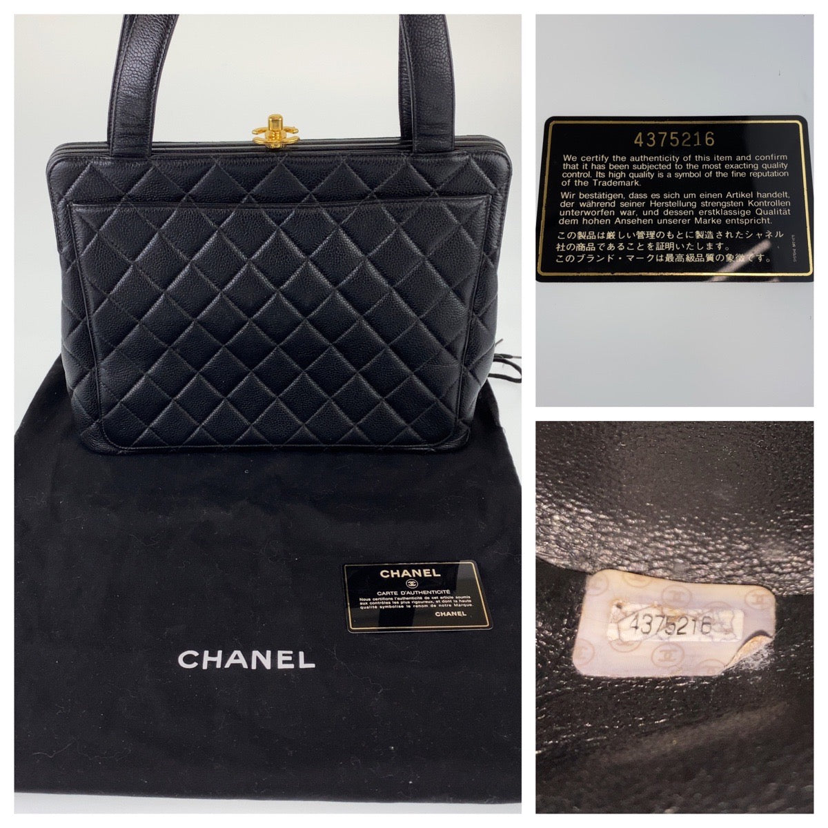 Top Quality Chanel Vintage Caviar Skin Tote Bag