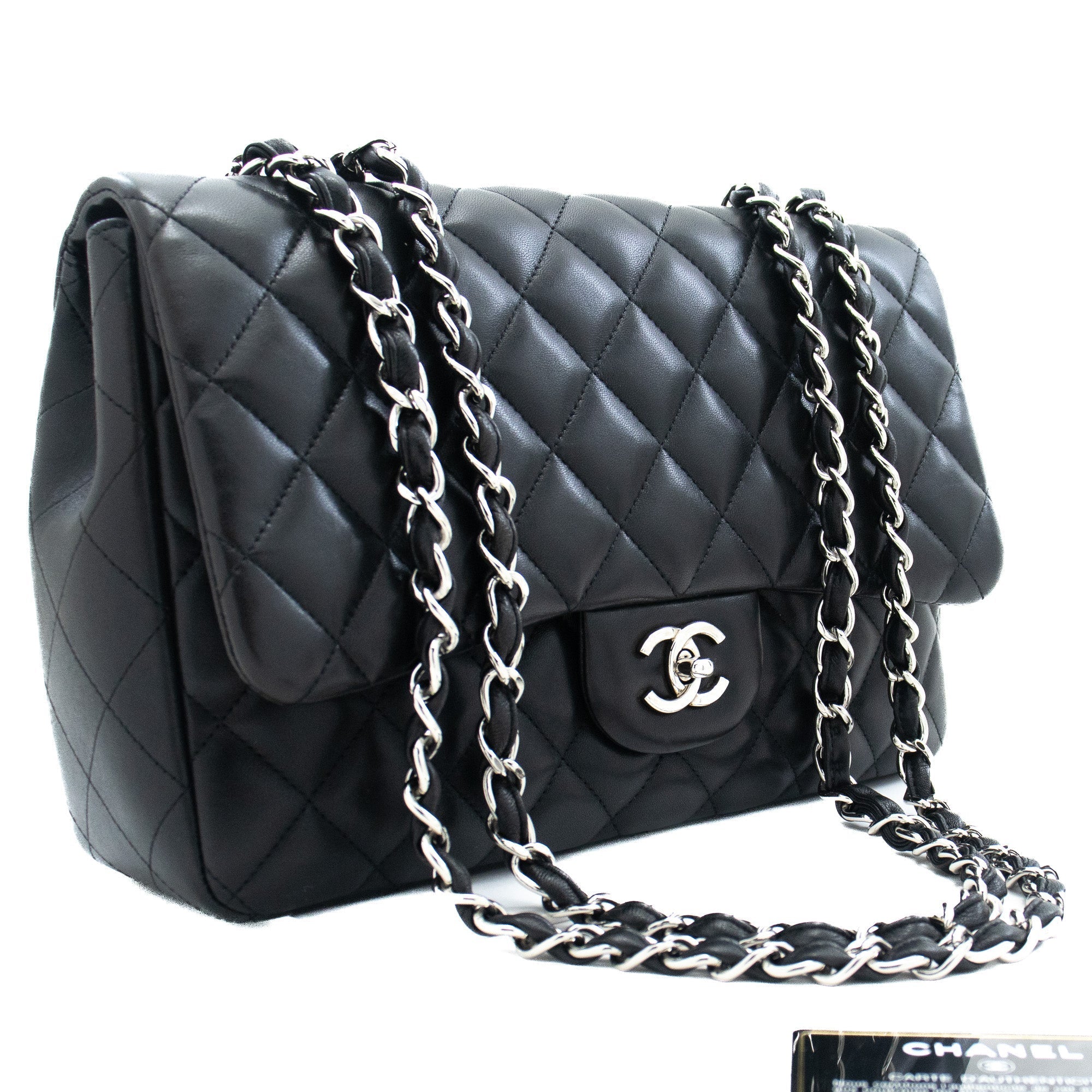 Top Quality Chanel Classic Large 11 Chain Shoulder Bag New Black Lambskin