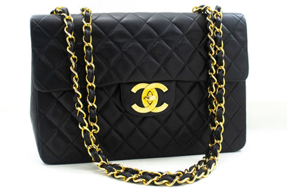 Top Quality Chanel Classic Large 13 New Chain Shoulder Bag Black Lambskin