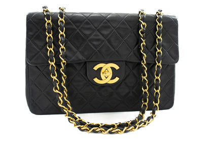 Top Quality Chanel Classic Large 13 New Chain Shoulder Bag Black Lambskin