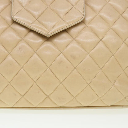 Top Quality Chanel Chain Shoulder Bag Lamb Skin Beige CC Auth 38451