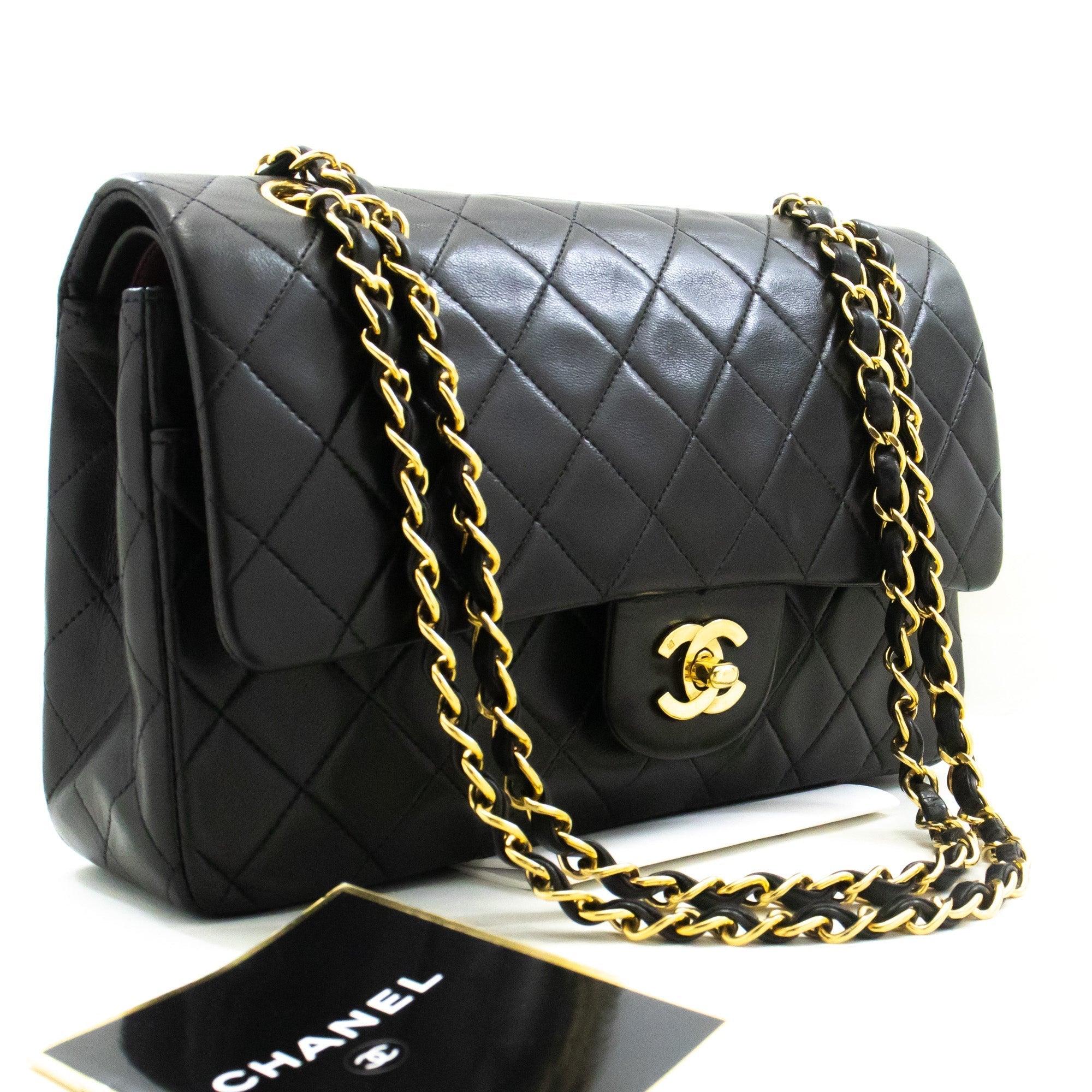 Top Quality Chanel Classic Double New 10 Chain Shoulder Bag Black Lambskin