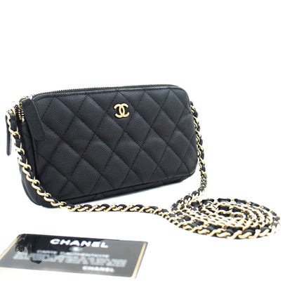 Top Quality Chanel Caviar Wallet On Chain WOC Double Zip Chain Shoulder Bag