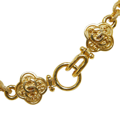 Top Quality Chanel Vintage Cocomark Clover Necklace Gold Ladies