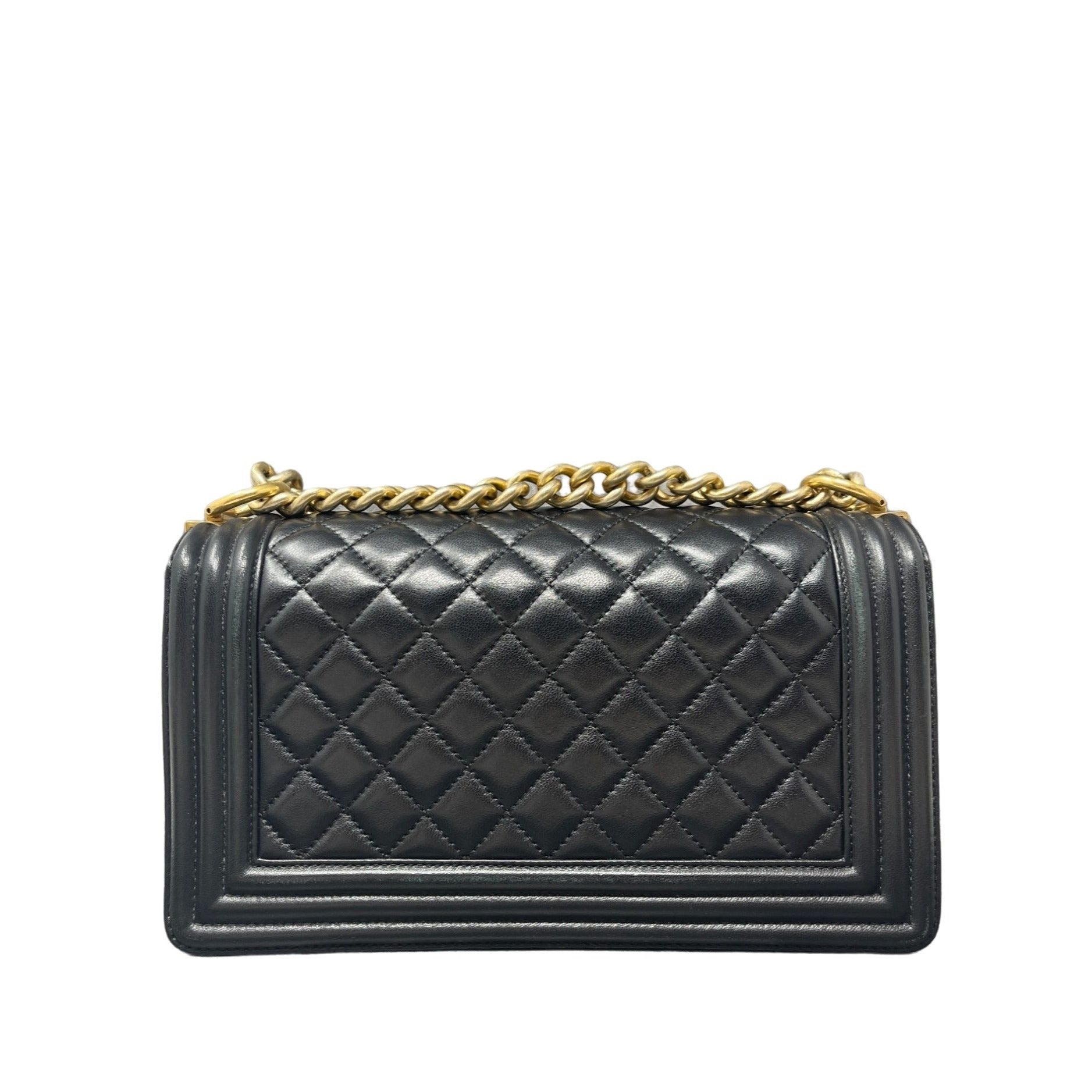 Top Quality Chanel Top Quality Chanel Boy New Bag Quilted Lambskin Old Medium - Black