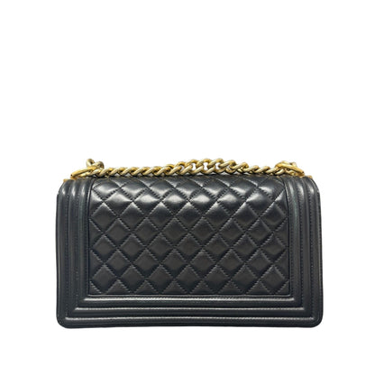 Top Quality Chanel Top Quality Chanel Boy New Bag Quilted Lambskin Old Medium - Black