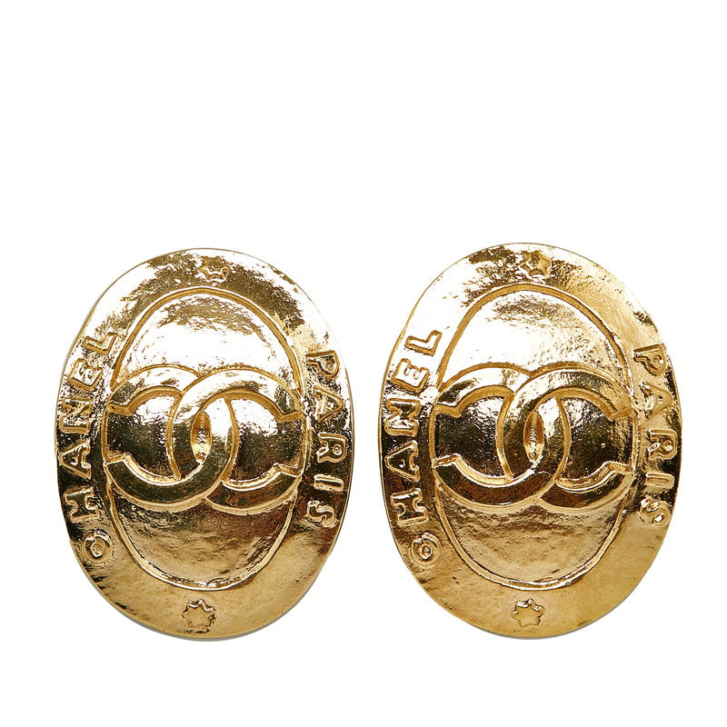 Top Quality Chanel Vintage Cocomark Paris Oral Earring Gold  Ladies Chanel
