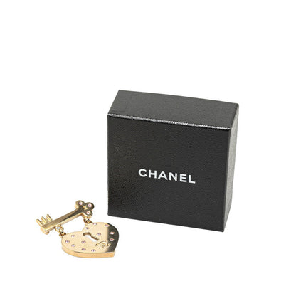 Top Quality Chanel Coco Mark Heart Key Motif Rhinestone Brooch