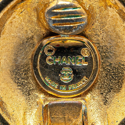 Top Quality Chanel Vintage Coco Mark Round Earrings Gold
