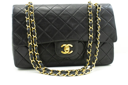 Top Quality Chanel Classic Double New 10 Chain Shoulder Bag Black Lambskin