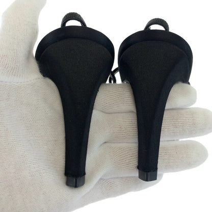 Top Quality Chanel Satin Coco Mark Black Pumps