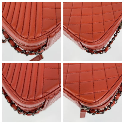 Top Quality Chanel Boy Camera Bag Red Lambskin