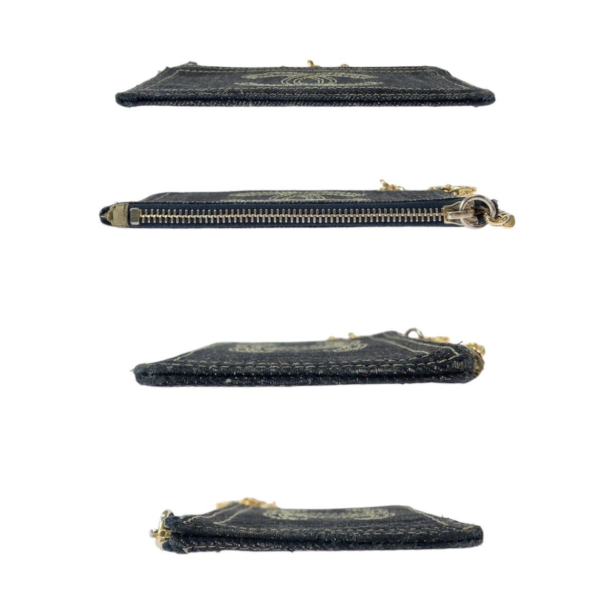 Top Quality Chanel Denim Coin Case with Chain