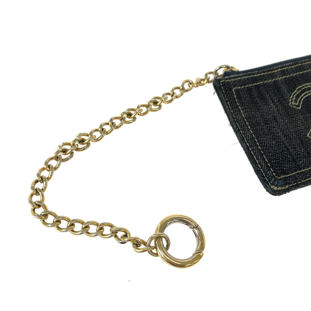 Top Quality Chanel Denim Coin Case with Chain