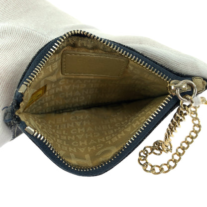 Top Quality Chanel Denim Coin Case with Chain