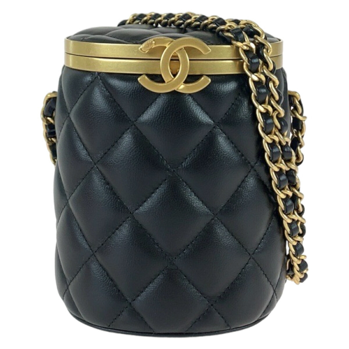Top Quality Chanel Lambskin Matelasse Coco Mark Vanity Bag