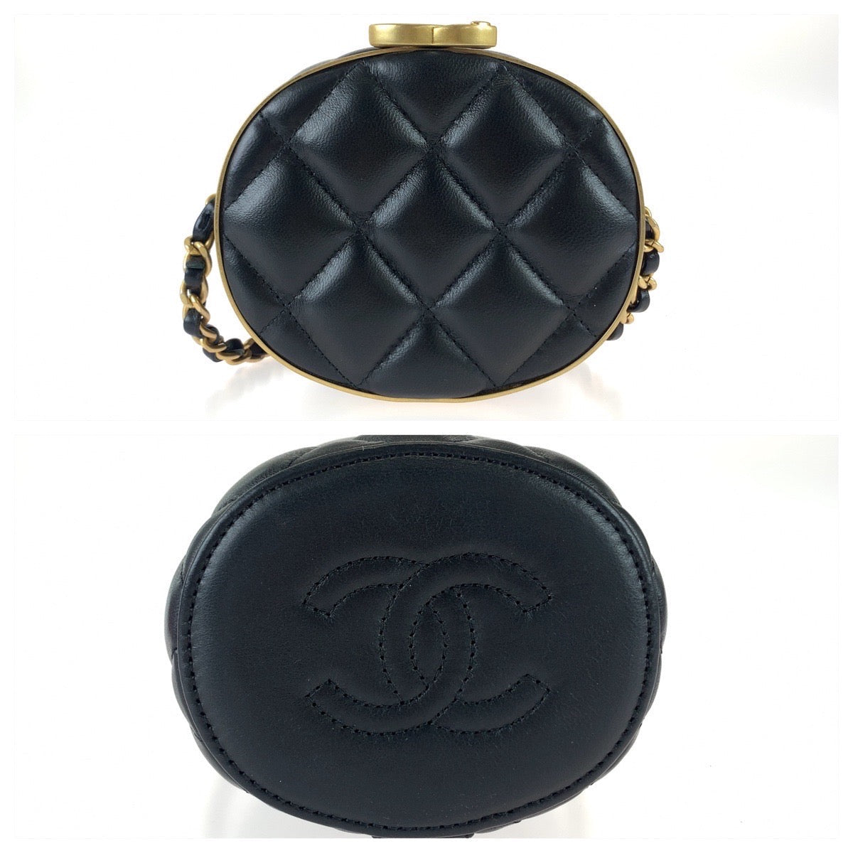 Top Quality Chanel Lambskin Matelasse Coco Mark Vanity Bag