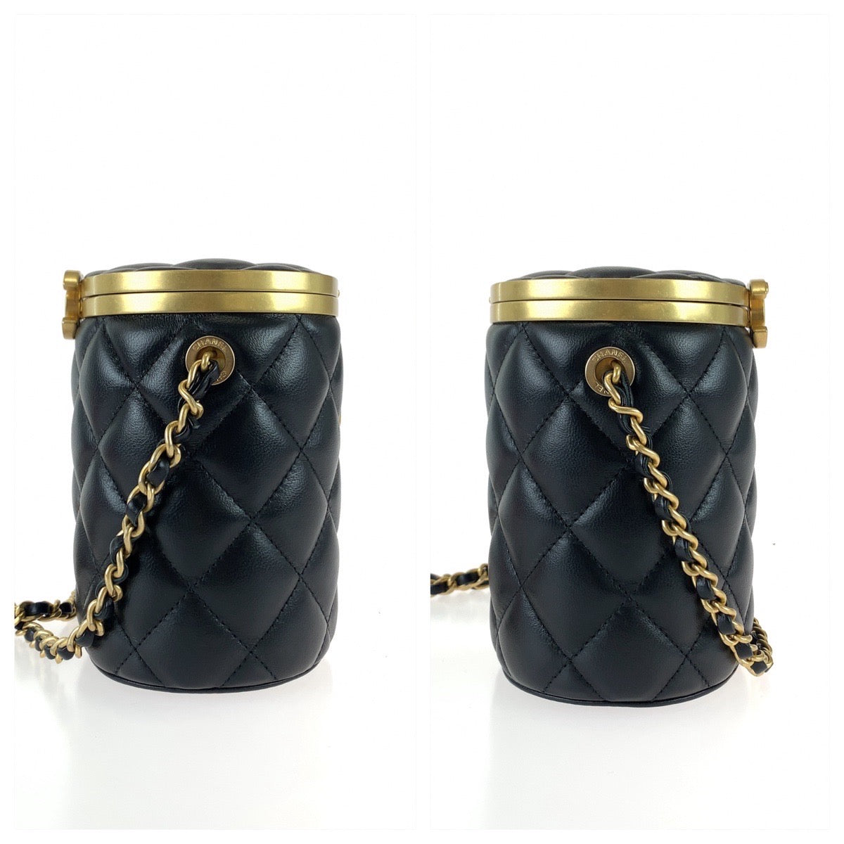 Top Quality Chanel Lambskin Matelasse Coco Mark Vanity Bag