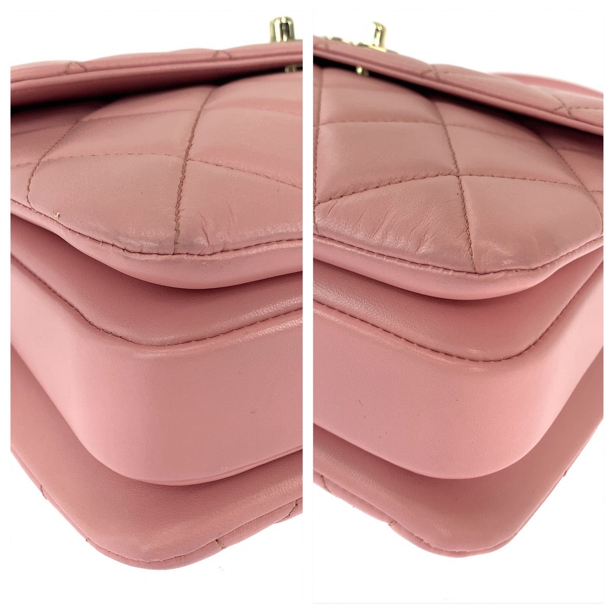 Top Quality Chanel Lambskin Matelasse Turn Lock Logo Handbag