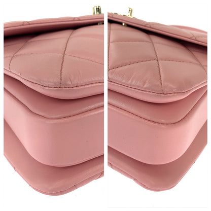 Top Quality Chanel Lambskin Matelasse Turn Lock Logo Handbag