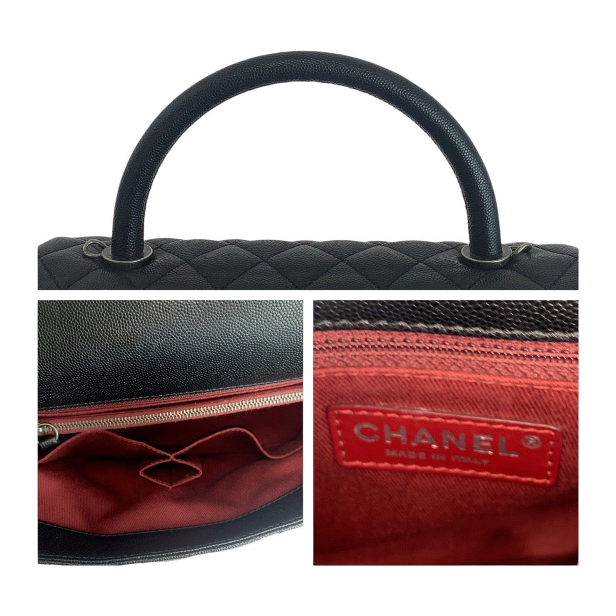 Top Quality Chanel Caviar Coco Handle Large Handbag