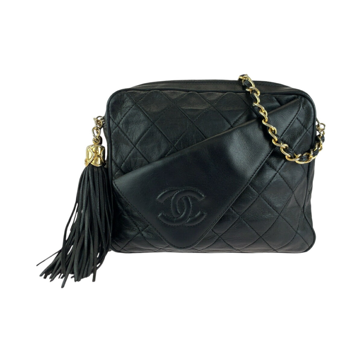Top Quality Chanel Vintage Lambskin Fringe Tassel Shoulder Bag