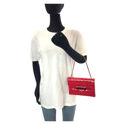 Top Quality Chanel Vintage Chocolate Bar Patent Leather Handbag