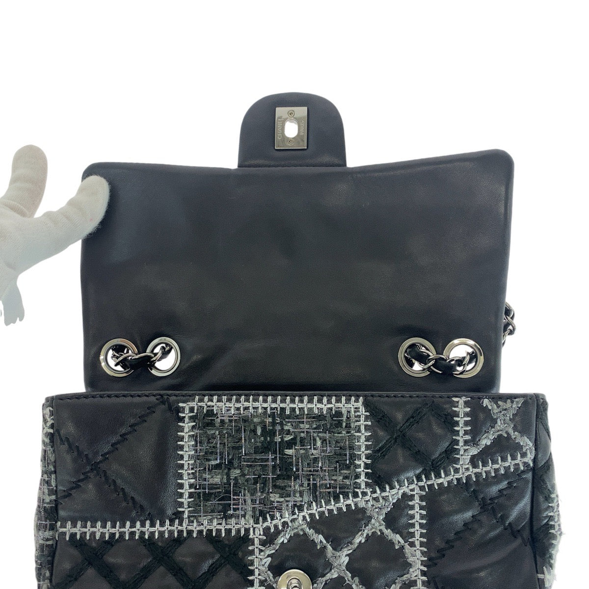 Top Quality Chanel Lambskin Tweed Wild Stitch Patchwork Shoulder Bag