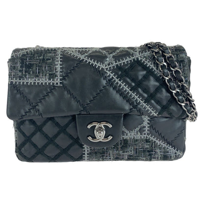 Top Quality Chanel Lambskin Tweed Wild Stitch Patchwork Shoulder Bag