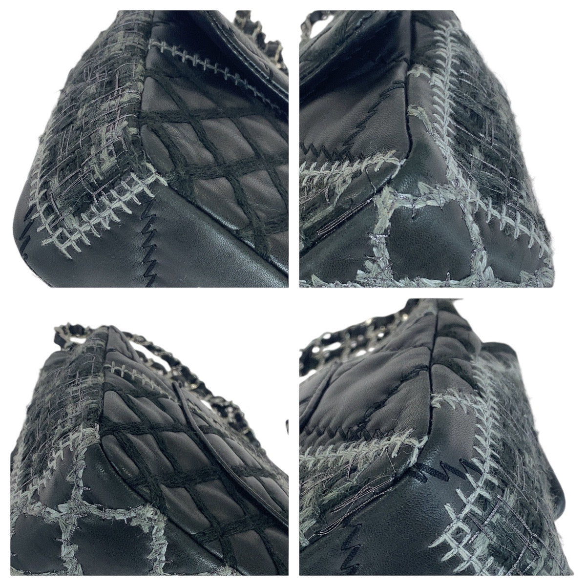 Top Quality Chanel Lambskin Tweed Wild Stitch Patchwork Shoulder Bag