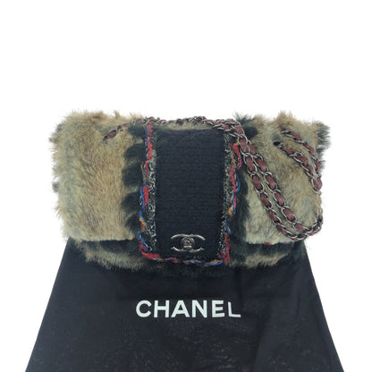 Top Quality Chanel Vintage Coco Mark Turn Lock Fur Shoulder Bag