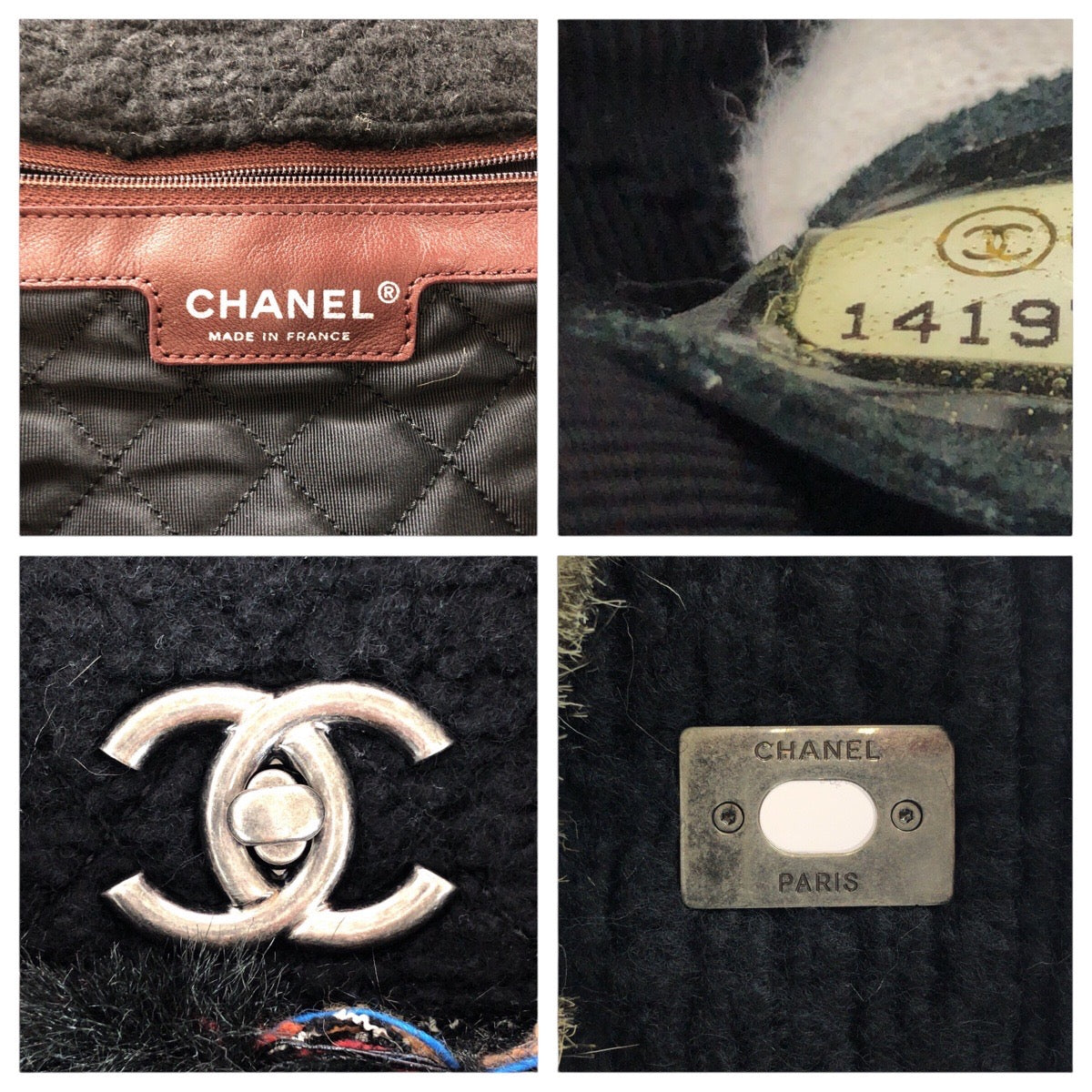 Top Quality Chanel Vintage Coco Mark Turn Lock Fur Shoulder Bag