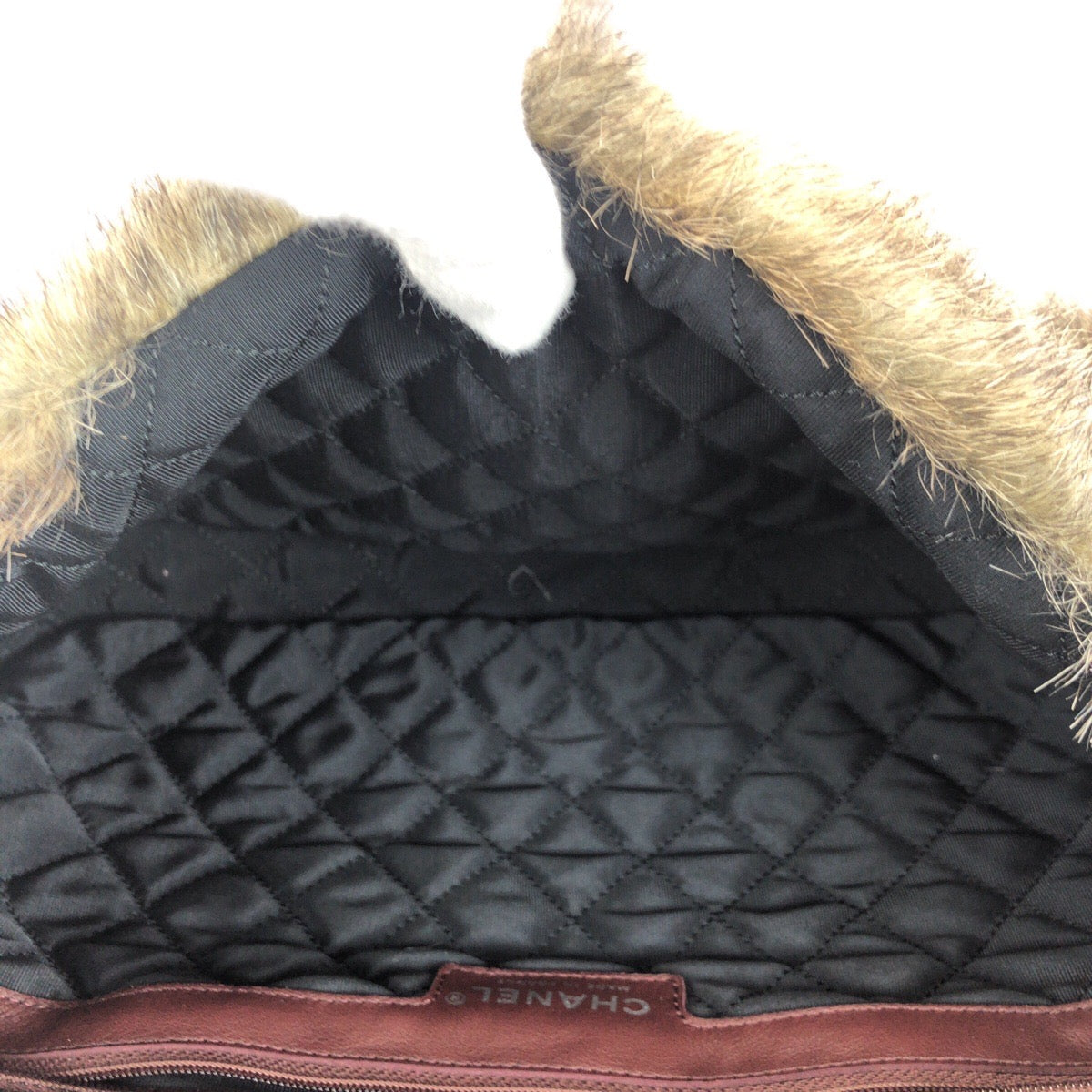 Top Quality Chanel Vintage Coco Mark Turn Lock Fur Shoulder Bag