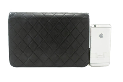 Top Quality Chanel Chain Shoulder Bag Clutch Black Quilted New Lambskin Purse
