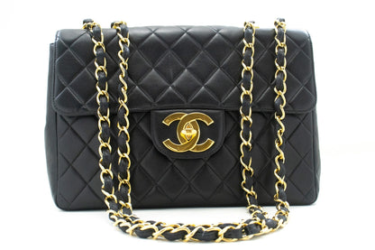 Top Quality Chanel Classic Large 11 Chain Shoulder Bag New Black Lambskin