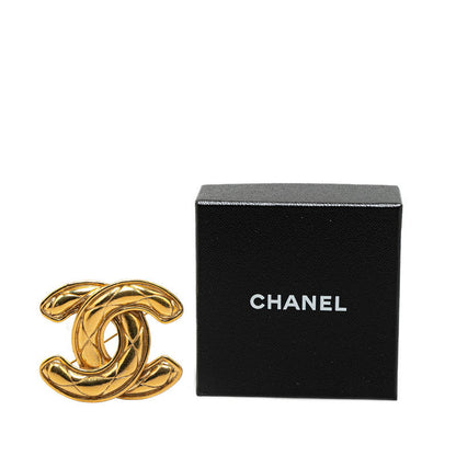 Top Quality Chanel Vintage Coco Mark Brooch Gold Plated