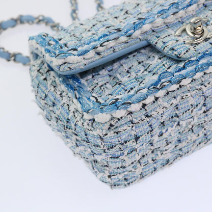 Top Quality Chanel Chain Shoulder Bag Tweed Blue CC Auth 47496A