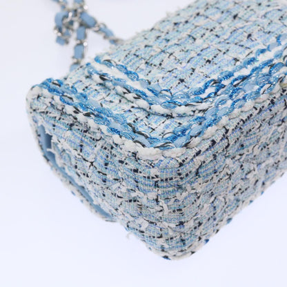 Top Quality Chanel Chain Shoulder Bag Tweed Blue CC Auth 47496A