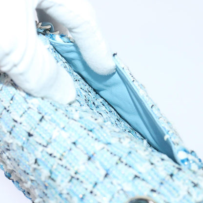 Top Quality Chanel Chain Shoulder Bag Tweed Blue CC Auth 47496A