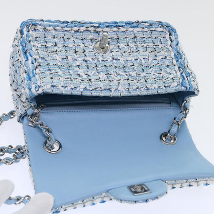 Top Quality Chanel Chain Shoulder Bag Tweed Blue CC Auth 47496A