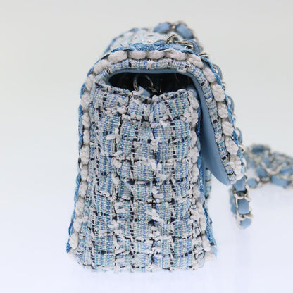 Top Quality Chanel Chain Shoulder Bag Tweed Blue CC Auth 47496A