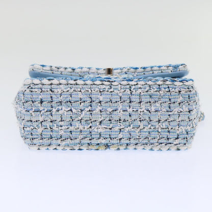 Top Quality Chanel Chain Shoulder Bag Tweed Blue CC Auth 47496A